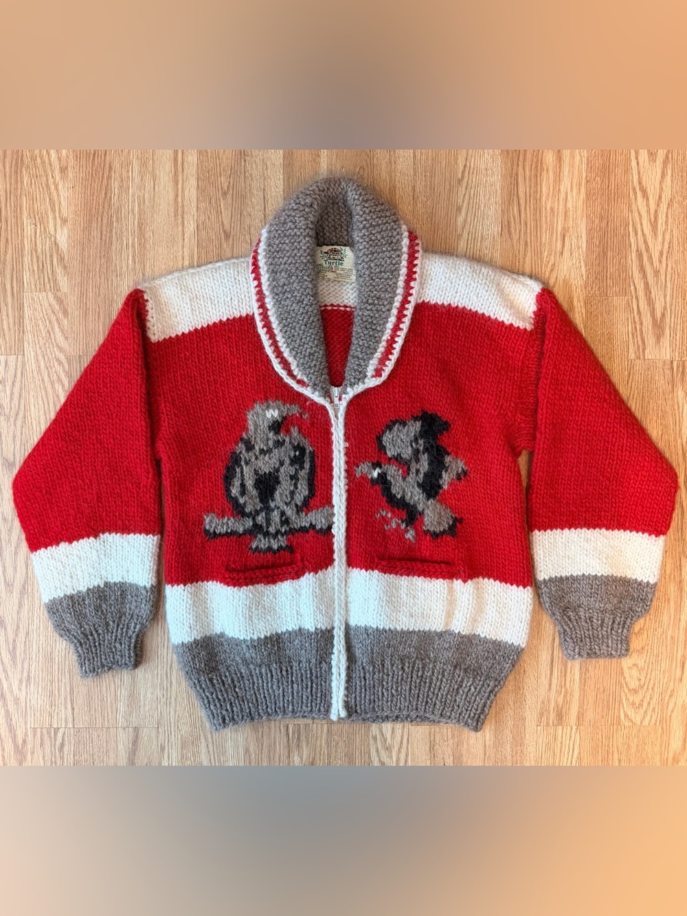 Vintage Hand Knitted Wool Cowichan Sweater